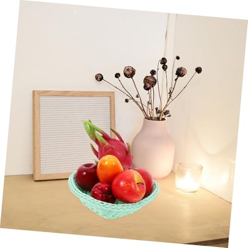 Cesta de plástico tejida verde con diseño apilable de corazón 6