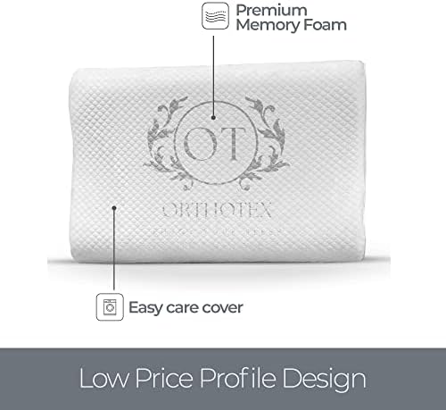 Orthotex Memory Foam Pillow | Cervical Deep Sleep Orthopedic Pillow For Neck and Shoulder Pain | Ergonomic Soft Washable Neck Pillow For Back,Front and Side Sleeper Pillow