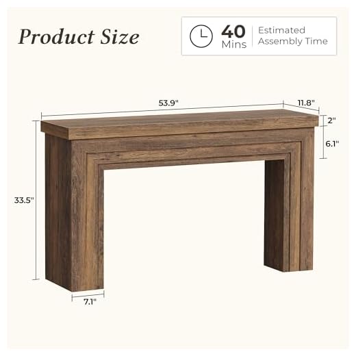 Huuger Rustic Brown Entryway Console Table