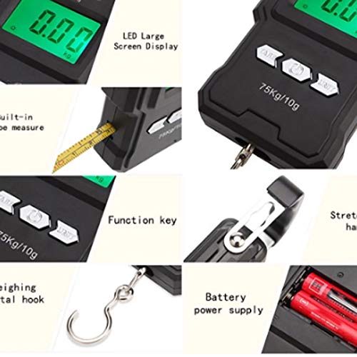Electronic Weighing Scale LCD Digital Display Hanging Hook with Measuring Tape for Fishing Travel image 5