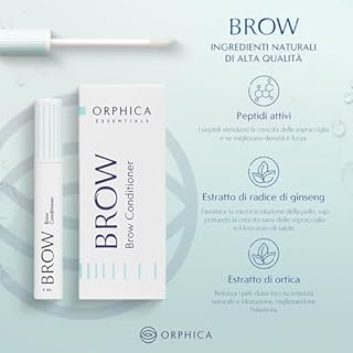 ORPHICA Brow Siero Sopracciglia Ricrescita Rapida 4 ml – Eyebrow Serum con Peptidi e Ginseng, Infoltente e Rinforzante