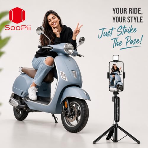 Image of 3-in-1 Bluetooth Selfie Stick Tripod with Wireless Remote & Fill Light | Foldable & 170 cm Extendable Mobile Stand for Vlogging, Reels, Zoom | Compatible with Android & iPhone Smartphones