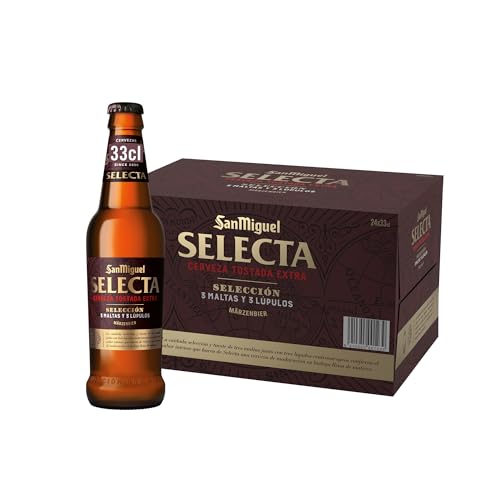 San Miguel Selecta, Cerveza Tostada Extra de Maduración, Pack de 6 Botellas x 33 cl