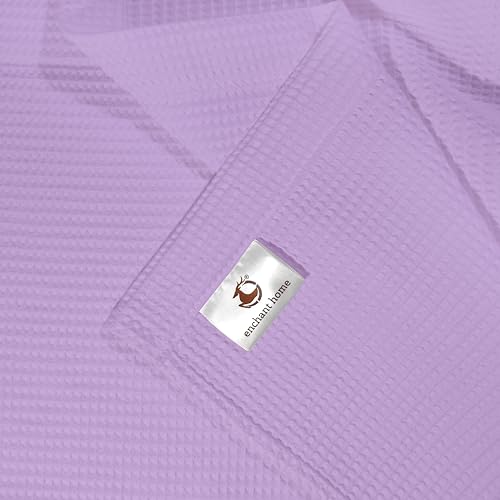 Image of Pure Cotton Waffle Towel | Lightweight | Anti-Microbial and Water Absorbent | Soft Touch Quick Drying Hand Towels (Lavender, Pack of 4)
