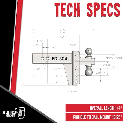 BulletProof Hitches - 3.0" Adjustable Extreme Duty Trailer view 6