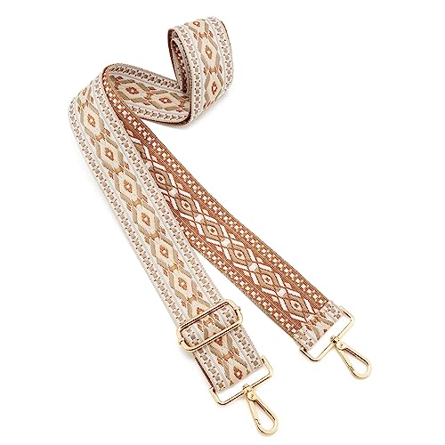 Image of Wide Shoulder Strap Adjustable Replacement Belt Guitar Style Crossbody Bag Handbag Strap Multicolor Canvas Straps(Wide:2in)(Color14)