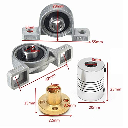 Lysee 3D Printer Parts & Accessories - 17 Stepper Motor Z-Motor+ 400mm Trapezoidal Lead Screw, Stepper Motor Rails for 3D Printer, Stepper Motor Rails - (Color: Silver)