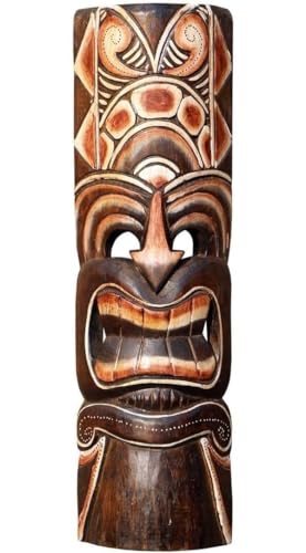 Bonito 50 cm Tiki Madera Máscara Nueva Zelanda Maorí pared Máscara mano Bali maske87