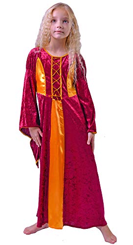 Mittelalter Haarband Helena für Mädchen Burgunderrot Gold - 5