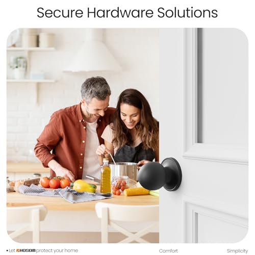 HOSOM Passage Door Knob, Matte Black Door Knobs Keyless Doorknobs for Interior Doors, Hallway, Closet and More, No Locking Door Handle, 1 Pack - Image 8