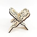 KYMY Ramadan Quran Holder Stand Muslim Al-Quran Rehal Book Stand, Ramadan Eid Mubarak Foldable Wooden Prayer Books Shelf for Koran Holy Bible Books, Eid Ramadan Reading Shelf for Religious Gift