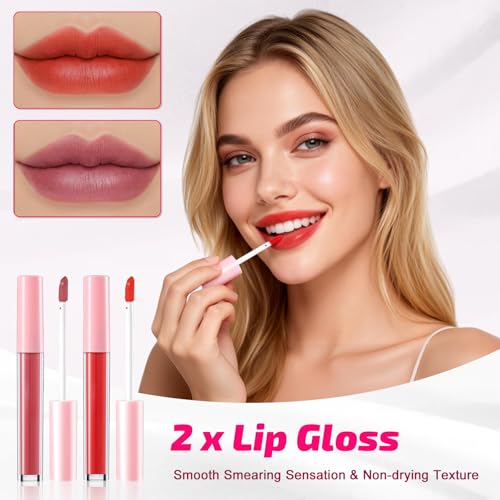 Viugex Make Up Set, All In One Makeup Kit, Schminkset für Mädchen Frauen Teenager, Kosmetik Geschenkset mit Lidschatten Palette Foundation Rouge Lipgloss Mascara Eyeliner Augenbrauenstift Pinsel