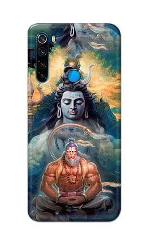 Image of Plastic Printfidaa Printed Hard Back Cover Case For Mi Redmi Note 8 Back Cover (Lord Shiva And Hanuma) -112