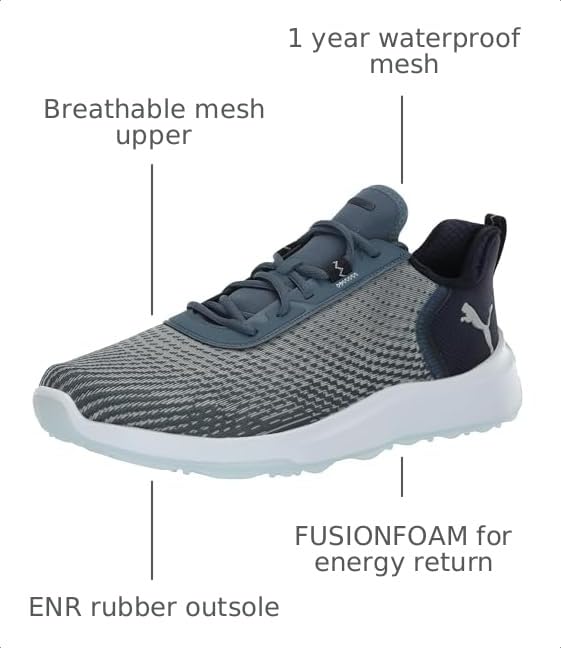 Image of Puma Golf Men's Fusion Crush Sport Wide Golf Shoe, Evening Sky-DEEP NAV, 11.5