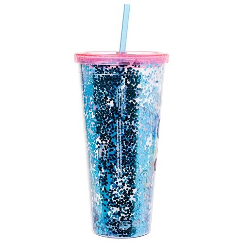 Image of Silver Buffalo Sanrio Hello Kitty Friends Cinnamoroll Hearts Cherries Plastic Confetti Cold Cup with Lid and Straw, 32 Ounces (Pack of 12)