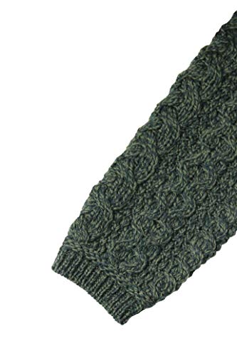 Aran Crafts Women's Irish Cable Knitted Wool Double Collar Coat (X4263-Sm-Agre) Army Green #TOP6