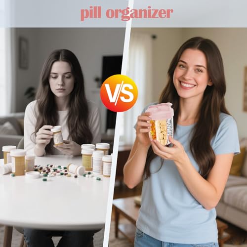 Image of Pill Dispenser with 7 Large Compartments - Portable Pill Organizer for Travel