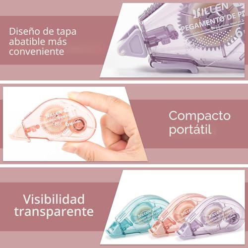 Miniatura 3 de Vinuwu 6pcs Celo Doble Cara, Pegamento En Cinta Roller, Cinta Adhesiva Doble Cara Transparente Dispensador, Accesorios De Libro De Recortes Para Tarjetas De Álbum De Proceso Journal - 6mmx6m