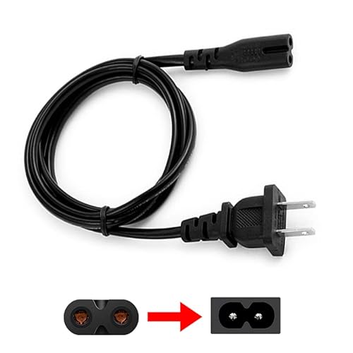 Lord Computer Ac 2 Prong C8 Power Cord 5Ft Standard 2-Slot For Tv Ps4 Ps5 Speaker Monitor Xbox Wall Power Cable Replacement Black thumb #3