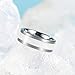 King Will 8mm Silver Tungsten Wedding Band for Men Mens Engagement Wedding Rings with White Sand Inlay Fashionable Ring for Everyday Wear Flat Pipe Cut Matte Brushed Finish Comfort Fit Size 11
