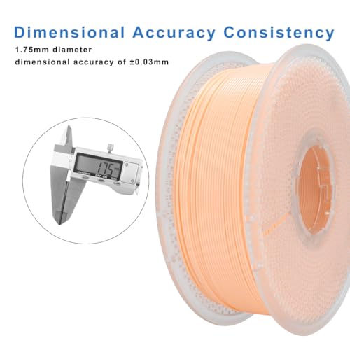 Image of 3D Printer Filament, Neatly & Strong 1.75mm Filament for 3D Printing, Accuracy + /- 0.02mm 1KG Spool(2.2lbs), ASA Flesh 1KG