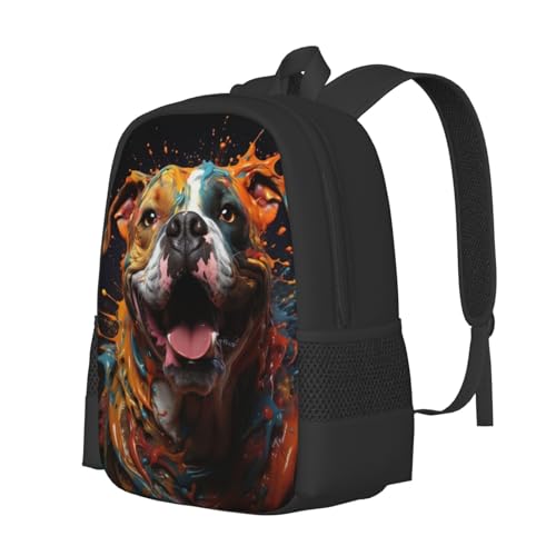 Everyday Unisex 17 Inch Backpack Dog Paint Splatter Colors Reliable Choice for Routine Commutes Errands & Casual Use2