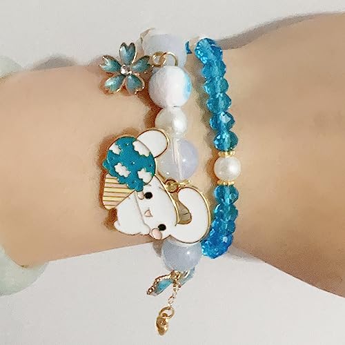 ZMANYIJEW Crystal Bead Bracelet for Women, Cute Matching Beaded Bracelets for Best Friend3