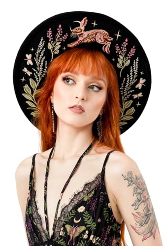 Chapeau Hare Moon Restyle en feutre rigide aux finitions brodées premium