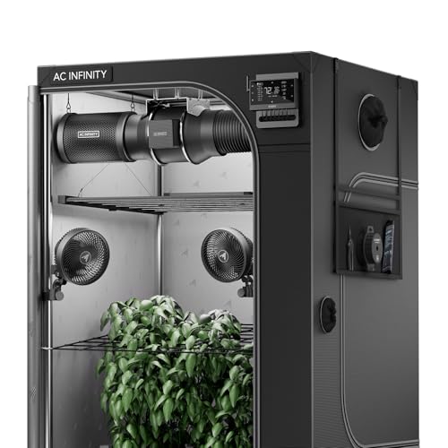 AC Infinity AI Grow System PRO 4x4, 4-Plant Kit w/WiFi App, Includes Dynamic Self Learning AI Controller, LM301H EVO LED Lighting, 2000D Mylar Tent w/Lab-Tested Reflectivity, Largest Zippered Window