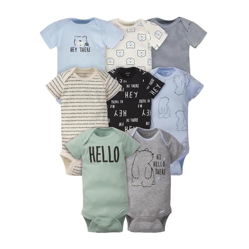 Image of Gerber unisex baby 8-pack Short Sleeve Onesies Bodysuits and Toddler T Shirt Set