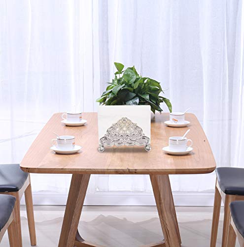 Nerien Vintage Metal Napkin Holder Collection Tabletop Paper Napkin Stand Retro Napkin Freestanding Organizer Tissue Dispenser For Home, Kitchen, Indoor & Outdoor Decor Silver Vine Flower #TOP5