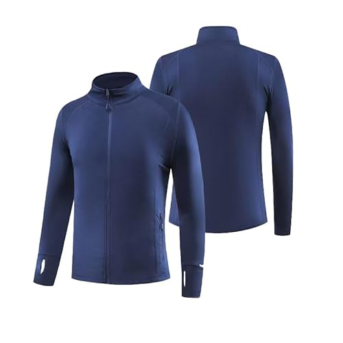 Alpha Men's Navy Running Jacket with Watch Hole, XX-Large