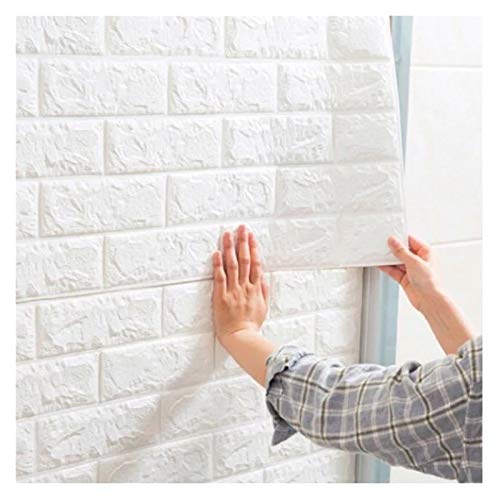 3D Wandaufkleber Geprägter Ziegel PE-Schaum Wasserdicht Selbstklebend 3D Tapete Selbstklebend Zimmer Wohnkultur Dekorative Wandpaneele für Kinder Schlafzimmer Wohnzimmer Aufkleber 20PCS 70x77CM/PCS Cover