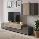 DIMENSIONS EN CM - Meuble TV : 240x45h51 - Meuble suspendu : 90x38h65,5