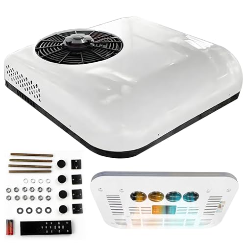 levigationlu Aire Acondicionado Caravana 12V/24V – 2200W Acondicionador de Aire de Techo con Frío Y Calor, Flujo de Aire 450 M³/H, Ultra Silencioso, para Camión, Camper, Furgoneta Y Bus 24v