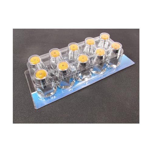 FORTPRO 33mm x 2 1/8 inches Chrome Thread-On Nuts Covers with Amber Top Reflector- 10 Pack | F247618-A-10QTY