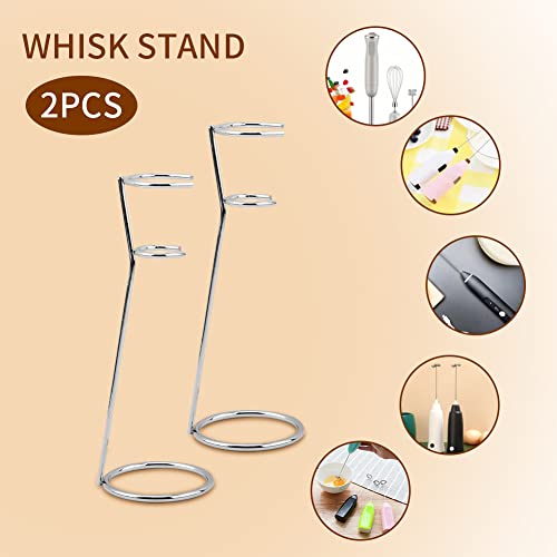 Iayokocc 16838766537324 2Pcs Whisk Stand, Durable Stainless Steel Rack Handheld Milk Frother Holder Whisk Drink Mixer Stand Bracket Kitchen Tool thumb #1