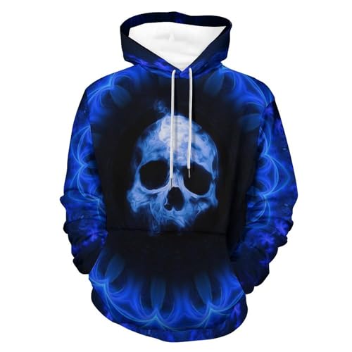 Hoody Sweatshirt Pull Homme Femme pour Éviter le Froid avec un Style Crâne Unique S