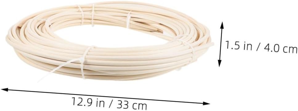 COHEALI 3 Rolls Natural Rattan Round Reed 5mm Coil Weaving Cane 250g for DIY Furniture Making and Woven Chair Repair Supplies