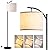 addlon Floor Lamp for Living Room with 3 Color Temperatures, Standing lamp with Linen lampshade for Bedroom, Office, Lamps with 9W LED Bulb Included - Black with Beige Lampshade