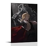 ZAJSGPUR Póster decorativo de animé Fullmetal Alchemist con personajes principales, lienzo para pared e impresión artística moderna para dormitorio familiar, 20 x 30 cm