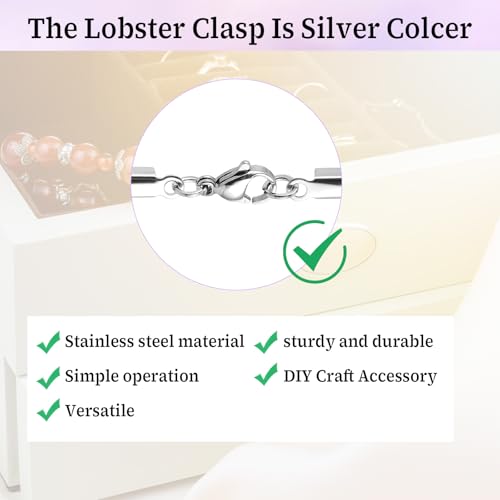 Molain 593380_1_5BEY5KE1 20Pcs Lobster Claw Clasps With Fold Over Cord Ends, Diy Jewelry Making Accessories Set thumb #3