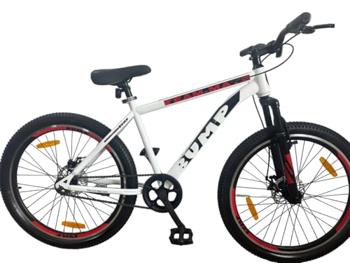 Image of CAYA Bump Team Cycle for Men and Women 26T with Semi Fat 3 Inch Tyre | Mountains Bike with Dual Disc Brakes & Suspension Tyre 26 inch inch Inch | MTB Unisex Bicycle with Triple Alloy Rims for Adults-(White)