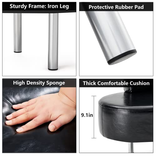 Omysalon Waiting Room Bench Seating,Salon Reception Bench Office Chair With Backrest, 59.1'' Heavy Duty Guest Lobby Chair For Beauty Barber Furniture, Black #TOP5