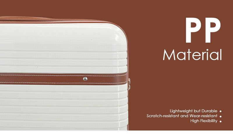 Image of Maverick Family Set of 3 (S +M+ L) Hard Sided Luggage Trolley Bag for Travel Suitcase with 8 Spinner Wheels - Check-in Size Suitcase (Maverick Beige)