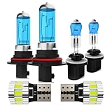 ZPXGIZT Light Bulbs Fit For Ford Taurus 1992-2007, High Performance Halogen Headlight Bulb And License Plate Lights Combo, 9007 880 High Low Beam Fog Lights, 6000K White Light, Pack of 6