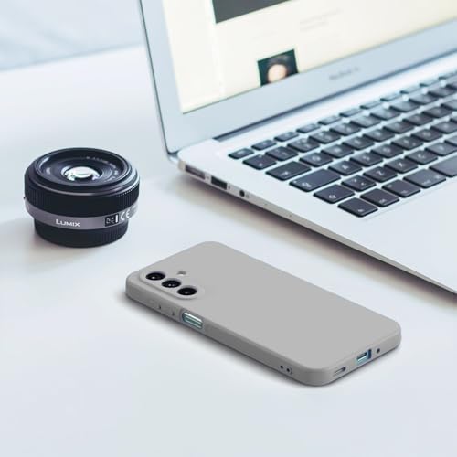 Image of DIZORO Microfiber Candy Case for Samsung A17 5G Smooth Touch Cushion Liquid Soft Silicone Gel Rubber Phone Cases Non-Slip Full Body Protective Shockproof Back Cover -Titanium