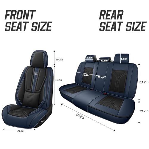 Image of Custom Car Seat Covers for Chevy Blazer 2019-2026,Easy install,Black Blue | nappa leather seat protector,full coverage seat covers,all weather seat cover,waterproof,anti-slip,easy clean,5 seat Standard