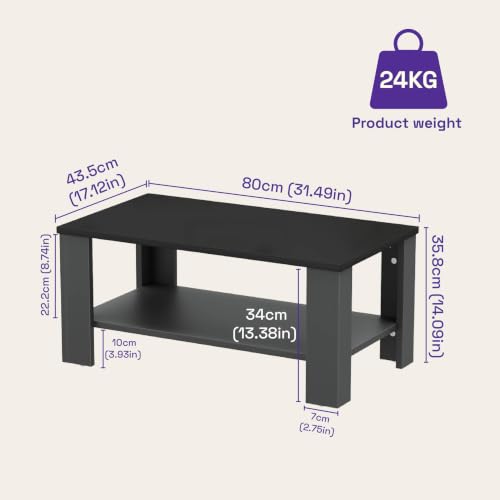 Image of Wakefit Center Table | 1 Yr Warranty | Coffee Table for Living Room Wooden, Tea Table for Living Room Wooden, Sofa Table, Free Installation from Brand, Modern Multi-Functional & Wobble-Free(Vaulten)
