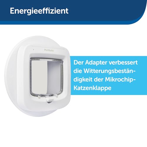 PetSafe - Installationsrahmen für Microchip & Manuell Verriegelnde Katzenklappe - Vielseitig, Energieeffizient, Einfache Installation - Weiß